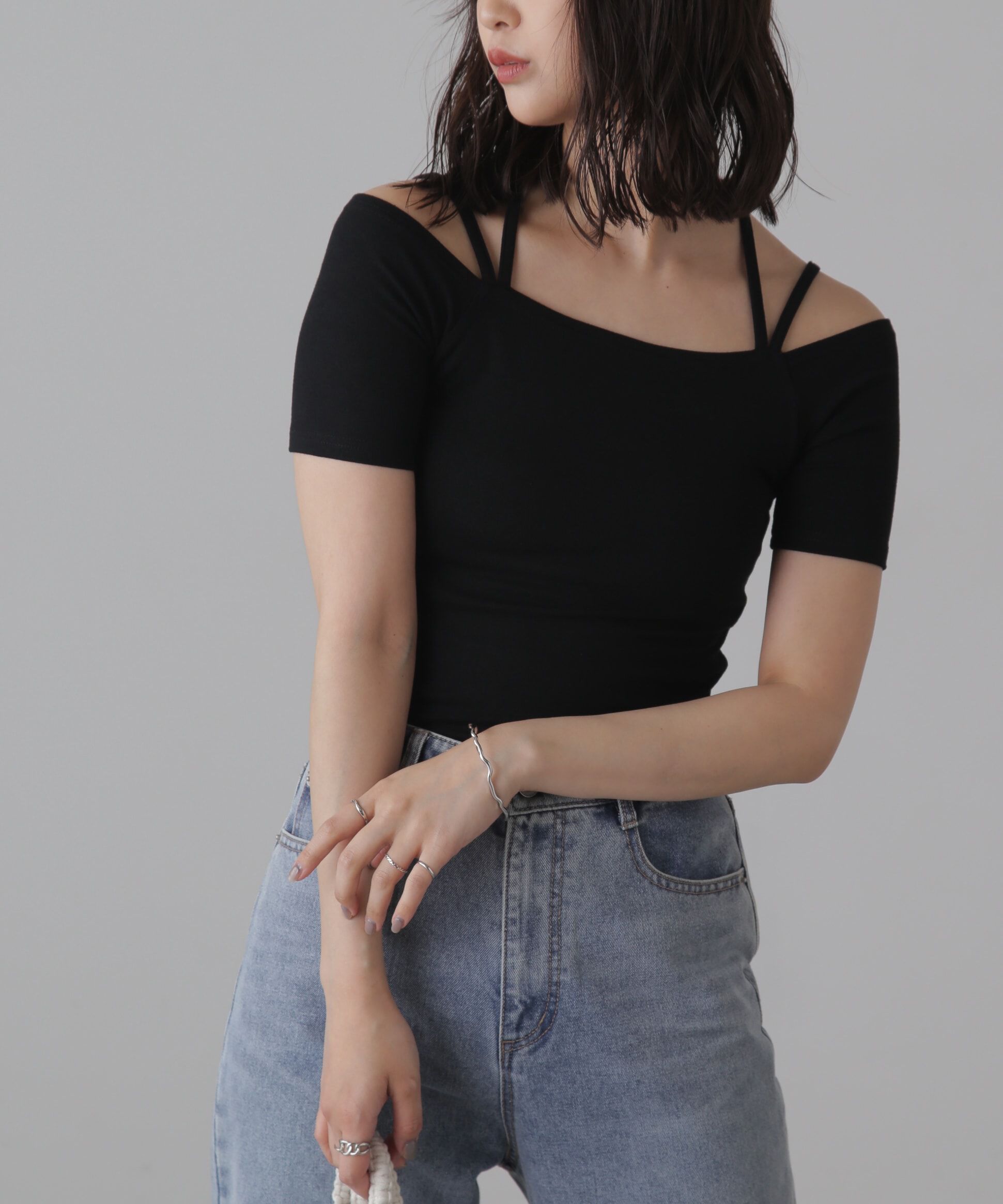  「オフショルホルターネックカットソー」|Tシャツ・カットソー|