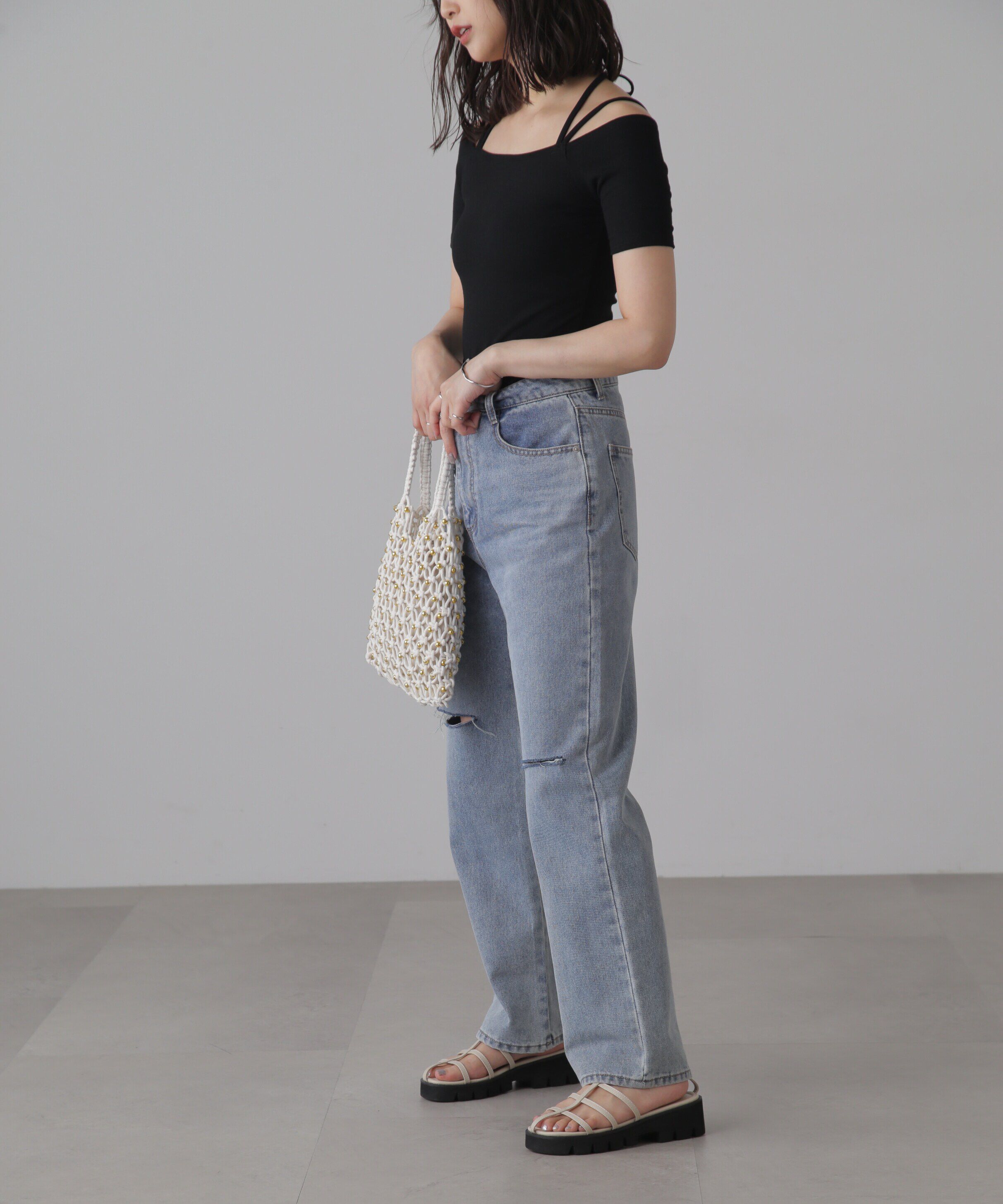  「オフショルホルターネックカットソー」|Tシャツ・カットソー|