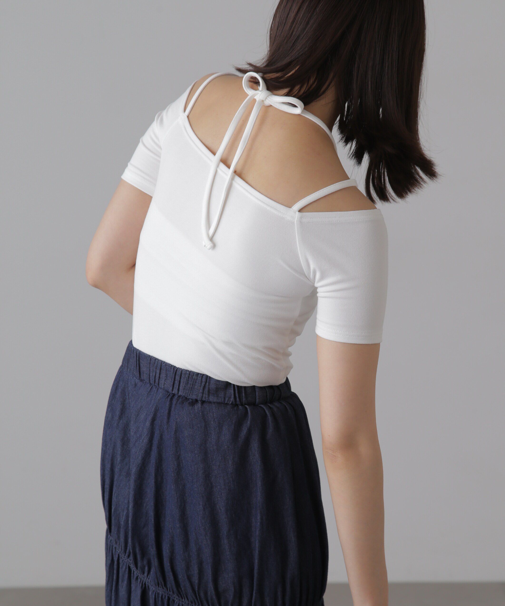  「オフショルホルターネックカットソー」|Tシャツ・カットソー|