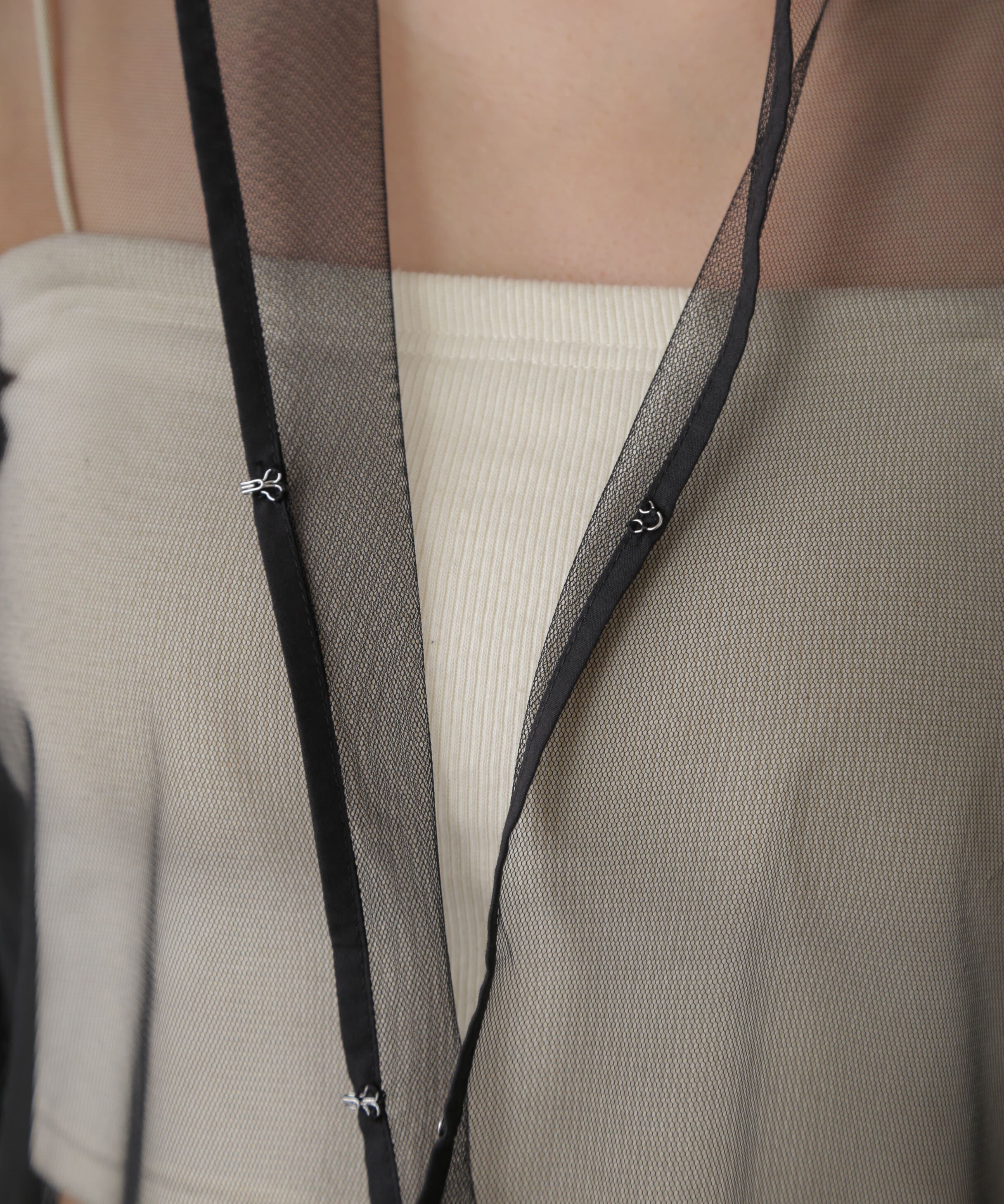  「前後2way袖フリルチュールブラウス」|シャツ・ブラウス|