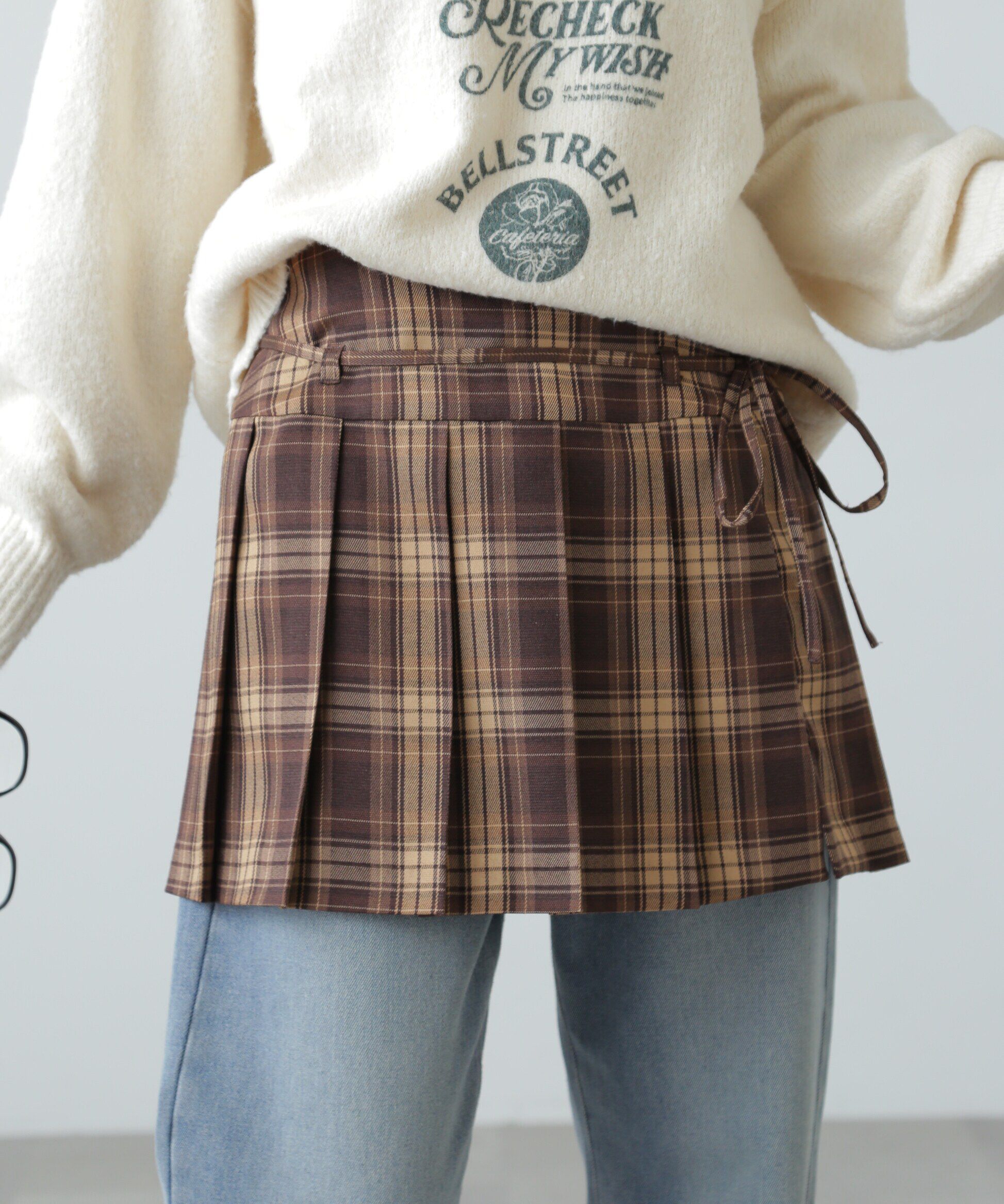  「ラッププリーツミニスカート」|スカート|ブラウンベー 1