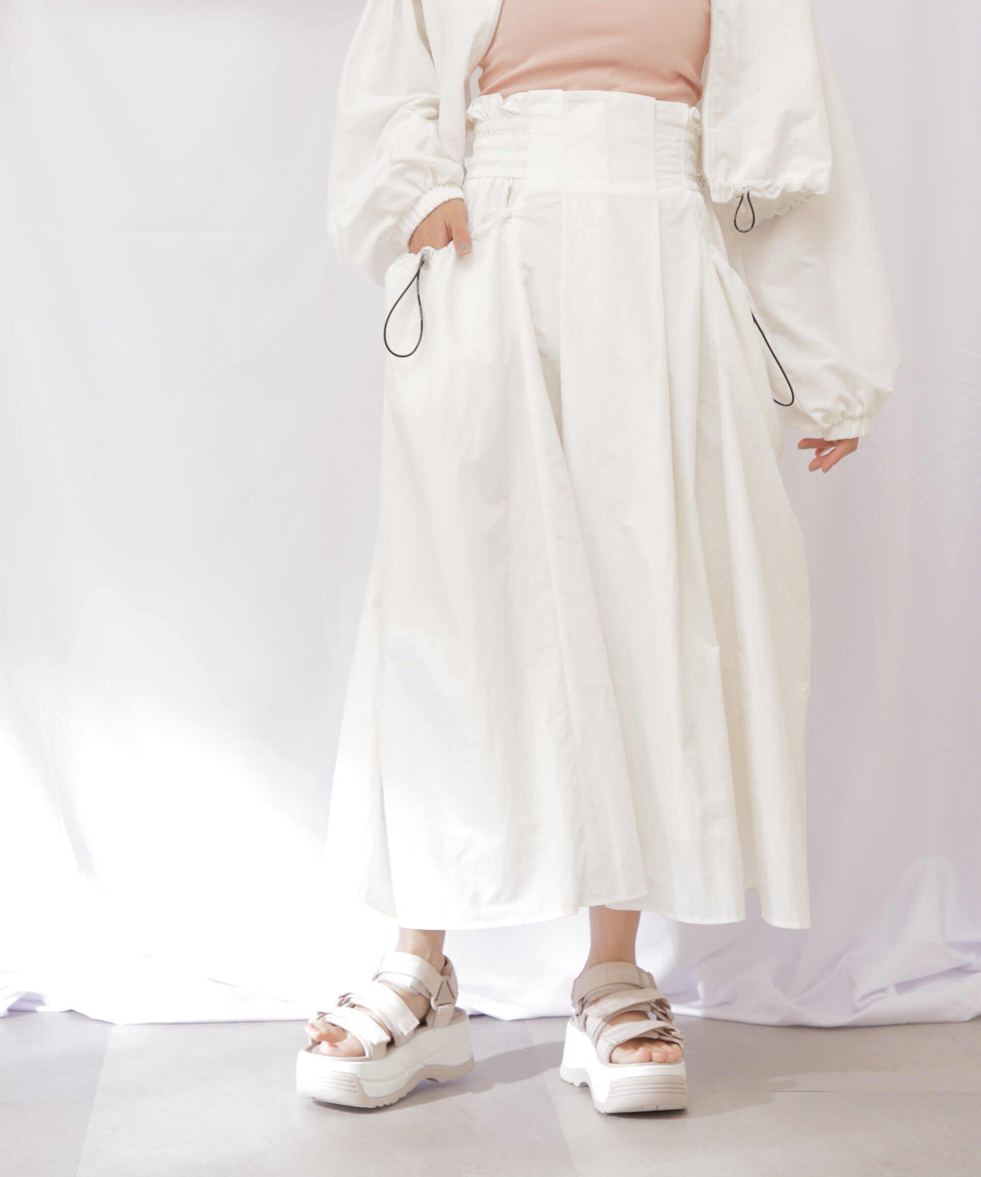  「◇ナイロンハイウエストフレアスカート」|スカート|