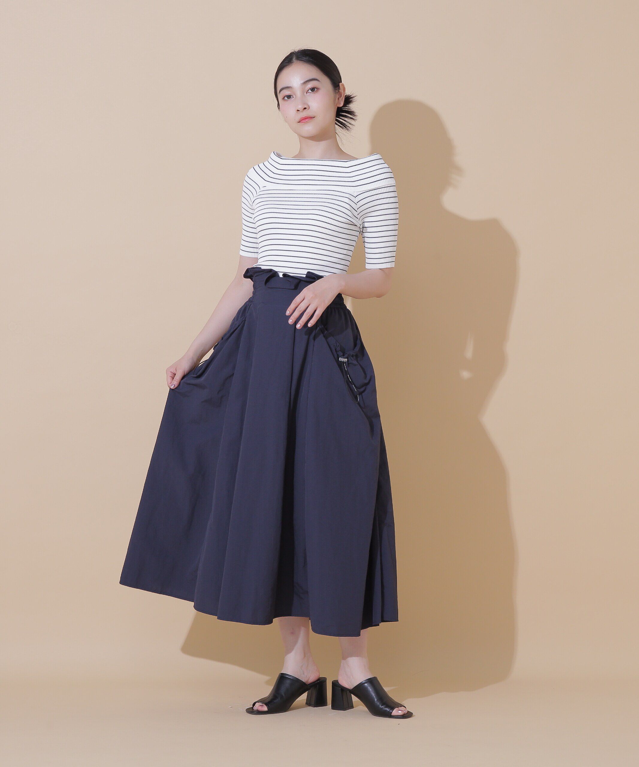  「◇ナイロンハイウエストフレアスカート」|スカート|