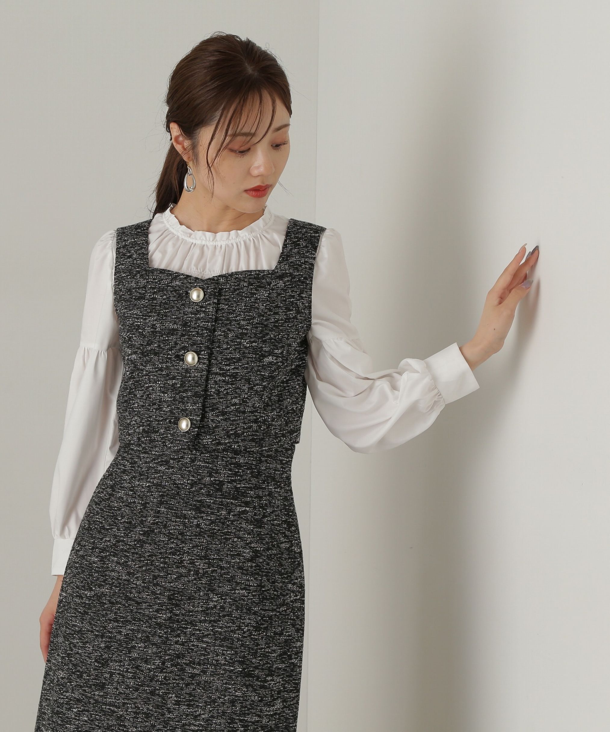 PROPORTION BODY DRESSING「シャーリングチュニックブラウス24AW」|シャツ・ブラウス|
