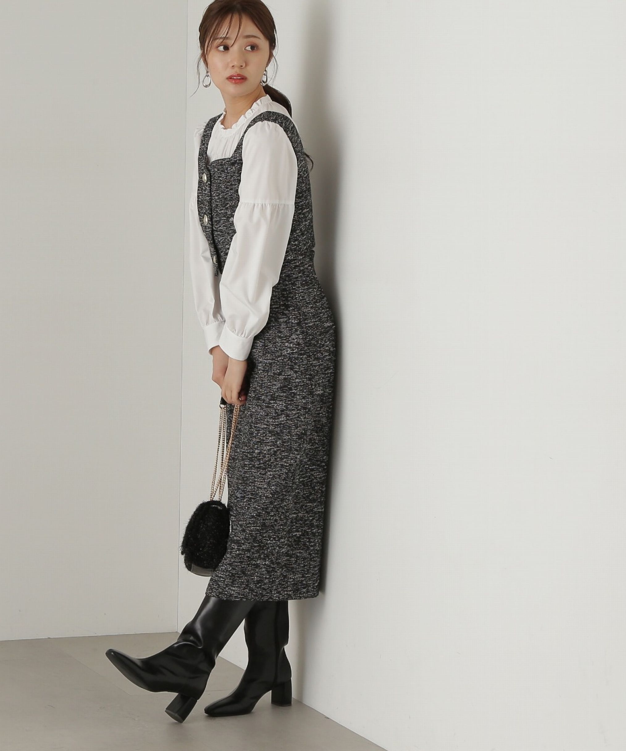 PROPORTION BODY DRESSING「シャーリングチュニックブラウス24AW」|シャツ・ブラウス|