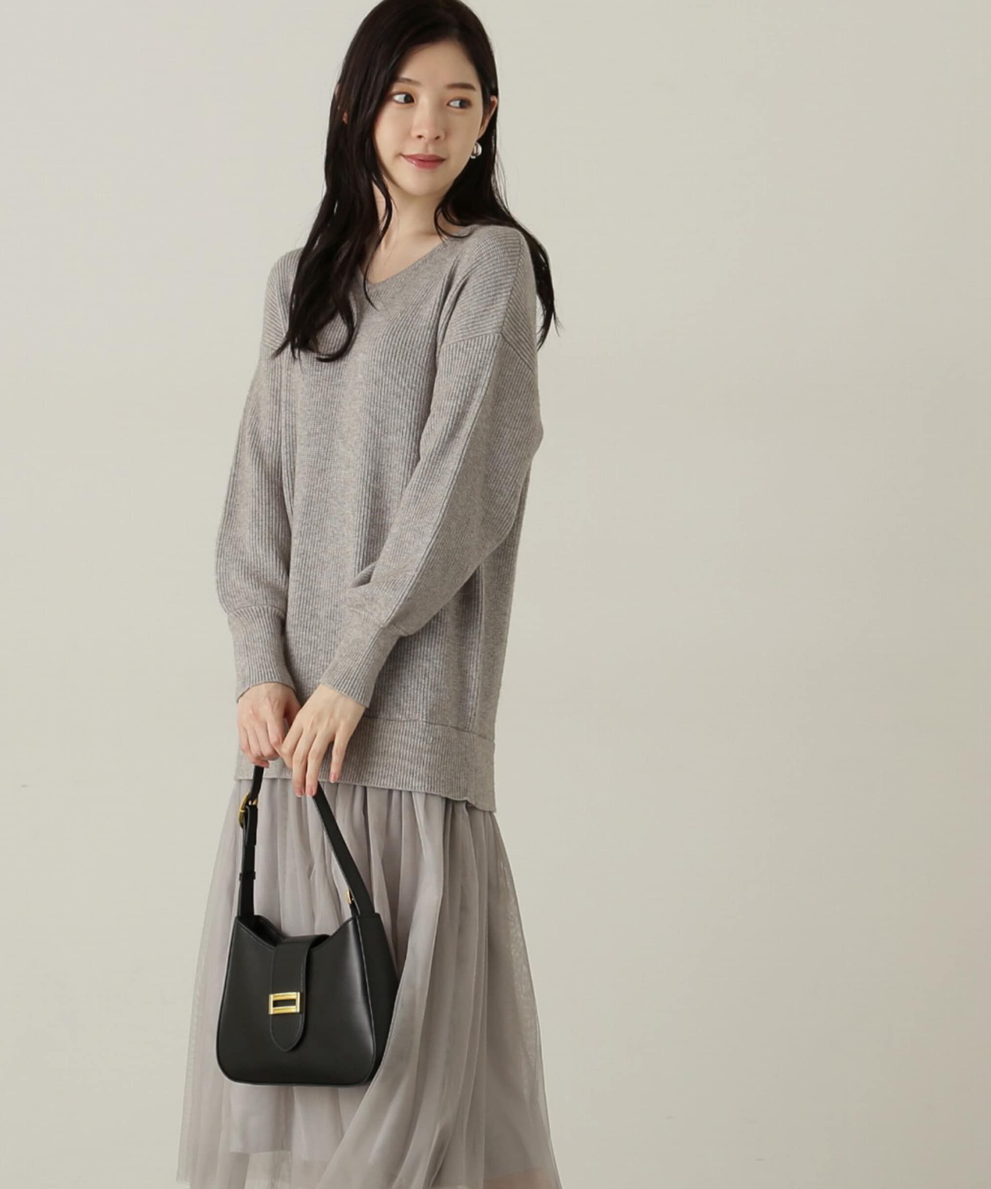 PROPORTION BODY DRESSING「裾チュールロングニットワンピース　24AW」|ワンピース|