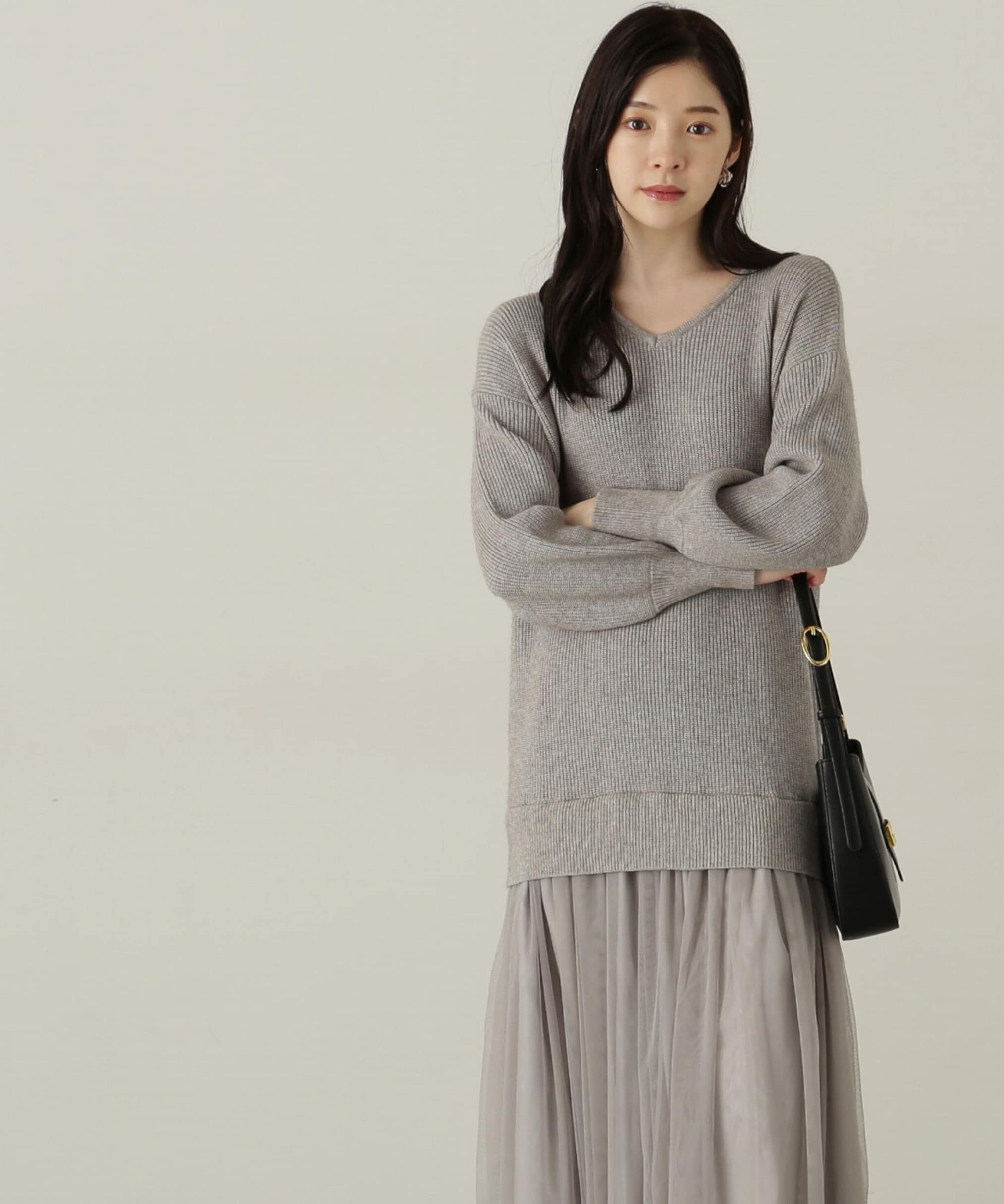 PROPORTION BODY DRESSING「裾チュールロングニットワンピース　24AW」|ワンピース|