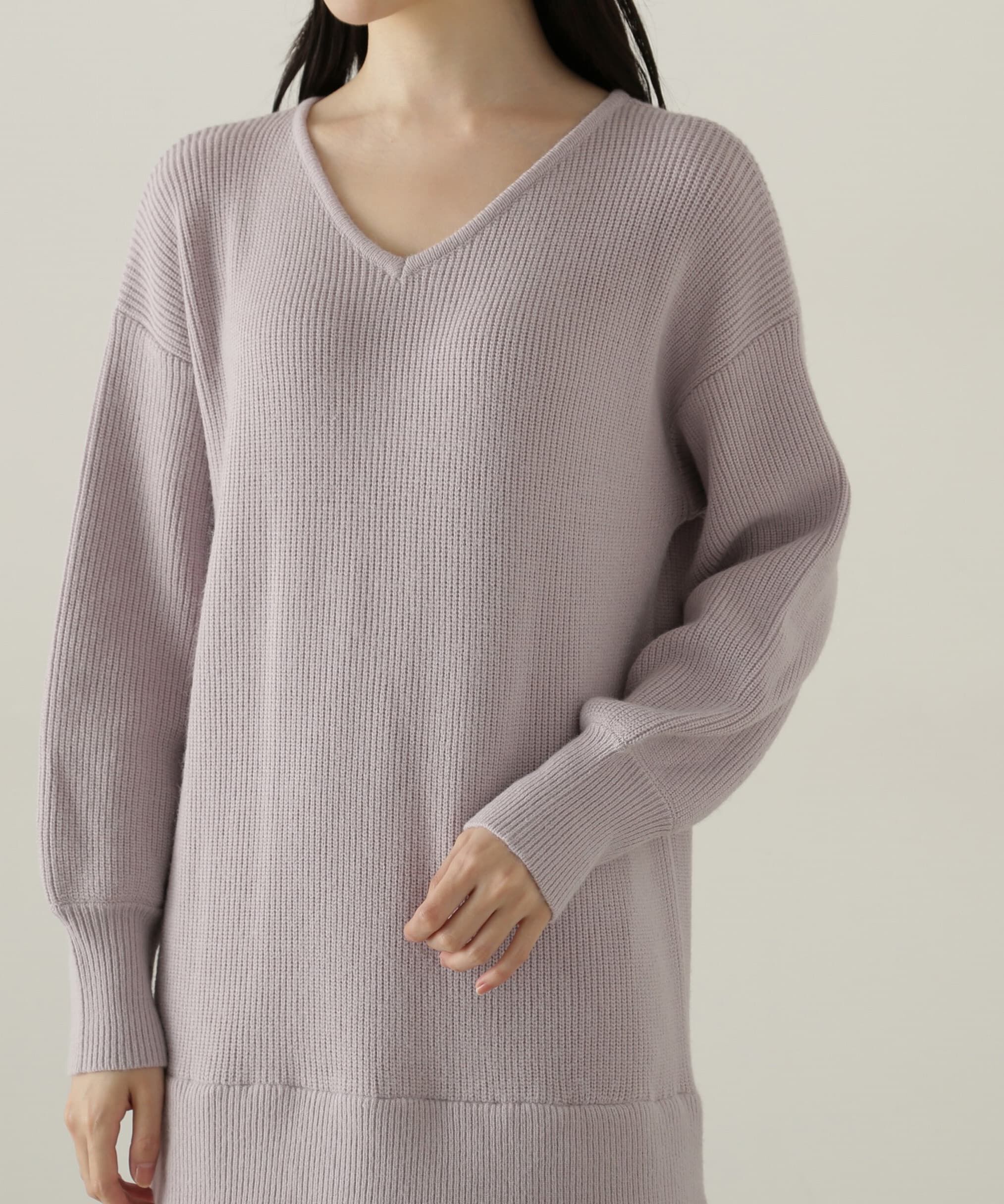 PROPORTION BODY DRESSING「裾チュールロングニットワンピース　24AW」|ワンピース|