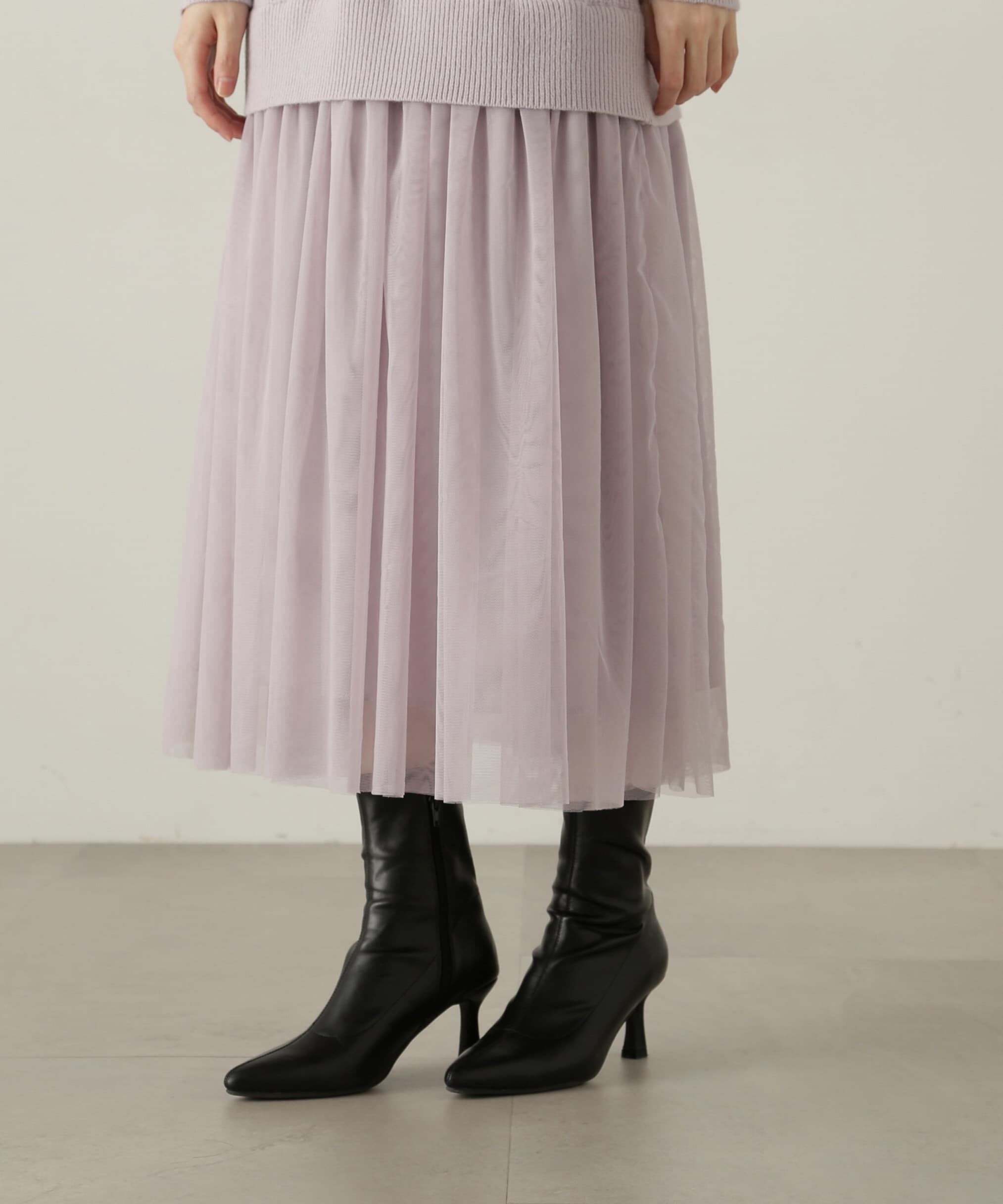 PROPORTION BODY DRESSING「裾チュールロングニットワンピース　24AW」|ワンピース|