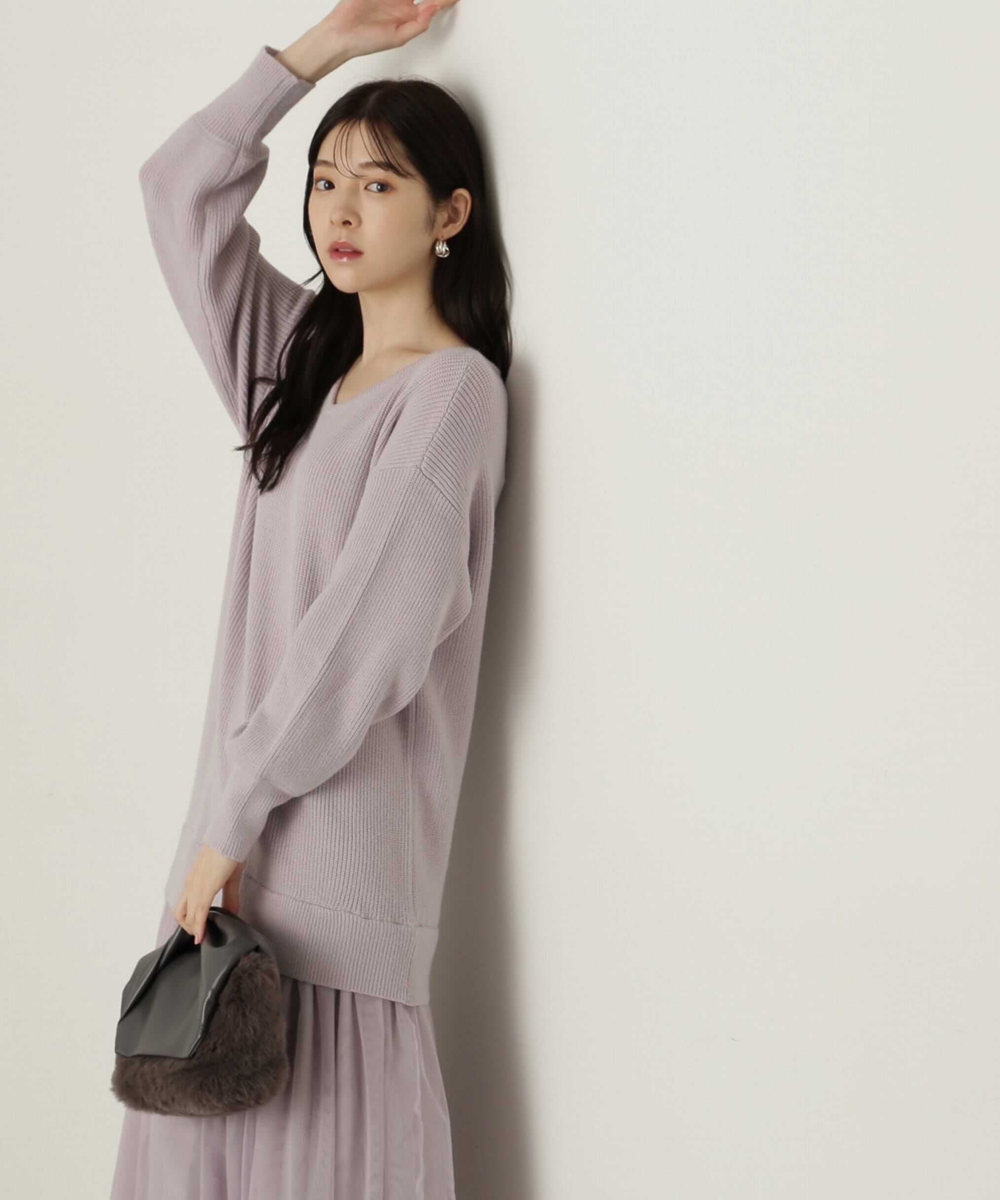 PROPORTION BODY DRESSING「裾チュールロングニットワンピース　24AW」|ワンピース|