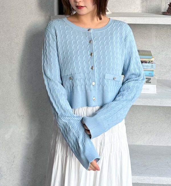 archives「細ケーブルニットカーディガン」|カーディガン|