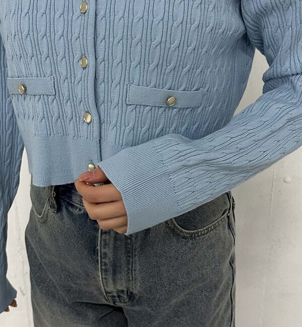 archives「細ケーブルニットカーディガン」|カーディガン|