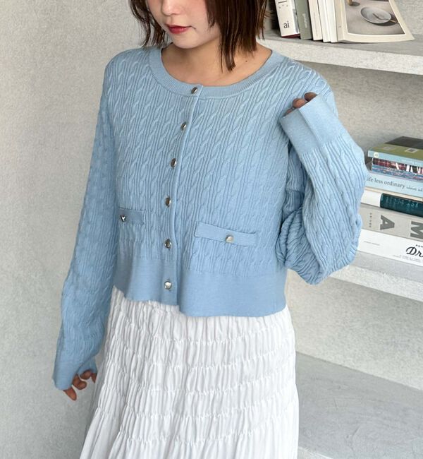 archives「細ケーブルニットカーディガン」|カーディガン|