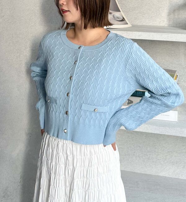 archives「細ケーブルニットカーディガン」|カーディガン|