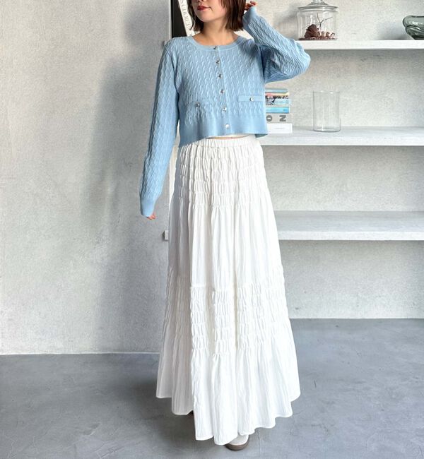 archives「細ケーブルニットカーディガン」|カーディガン|