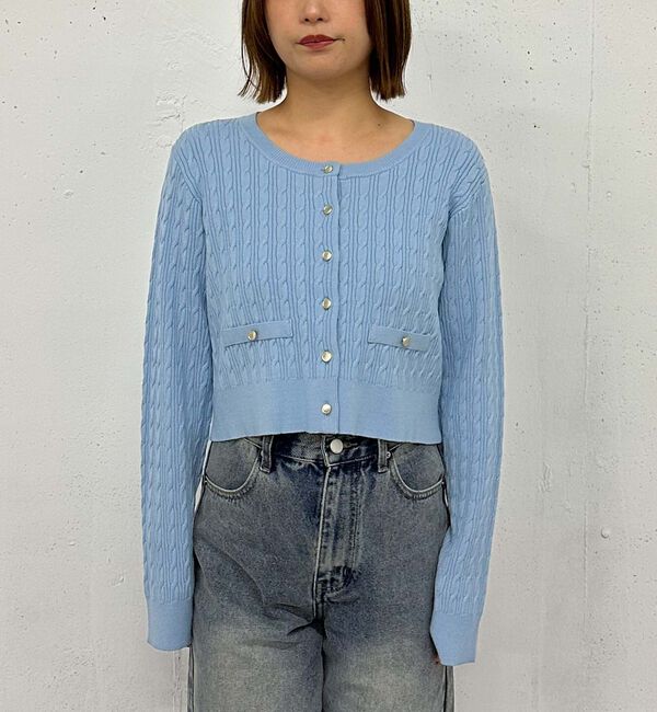 archives「細ケーブルニットカーディガン」|カーディガン|