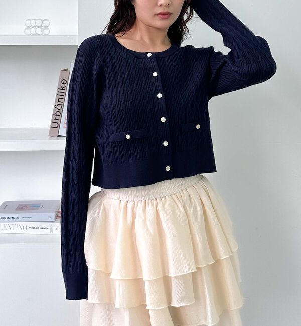 archives「細ケーブルニットカーディガン」|カーディガン|