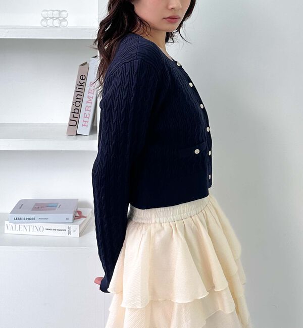 archives「細ケーブルニットカーディガン」|カーディガン|