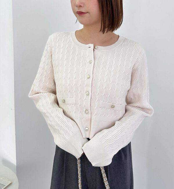 archives「細ケーブルニットカーディガン」|カーディガン|