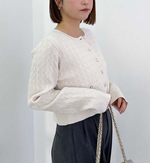 archives「細ケーブルニットカーディガン」|カーディガン|