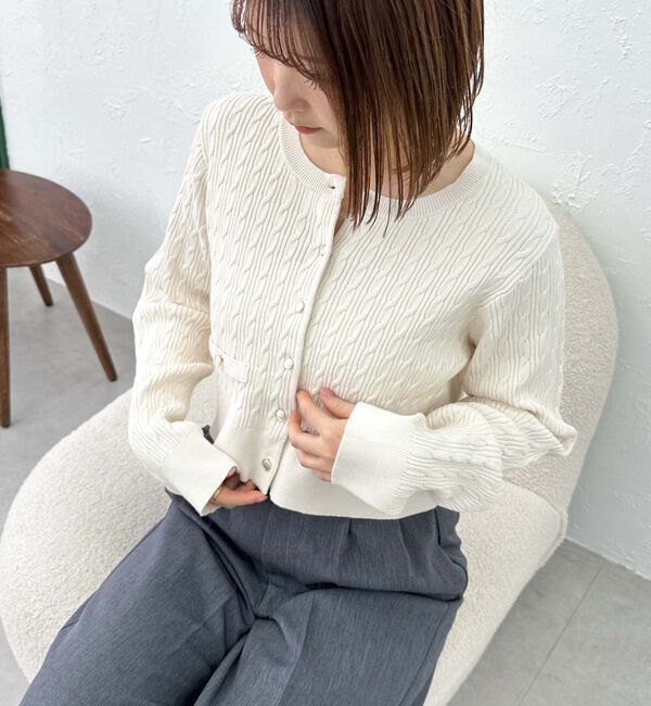 archives「細ケーブルニットカーディガン」|カーディガン|