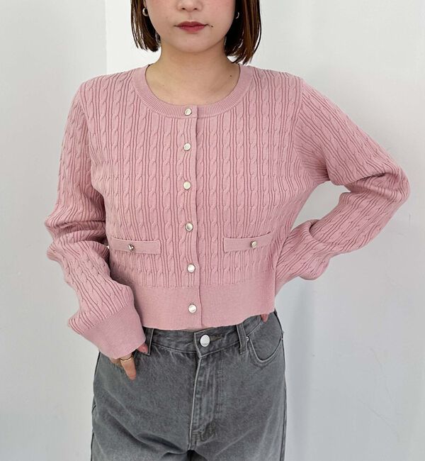 archives「細ケーブルニットカーディガン」|カーディガン|