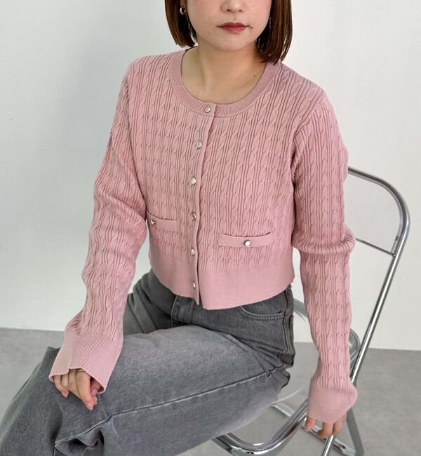 archives「細ケーブルニットカーディガン」|カーディガン|