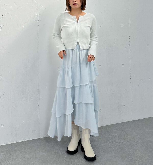 archives「ラメモールＷｚｉｐリブニット」|カーディガン|