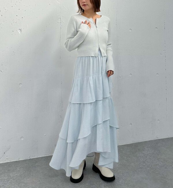 archives「ラメモールＷｚｉｐリブニット」|カーディガン|