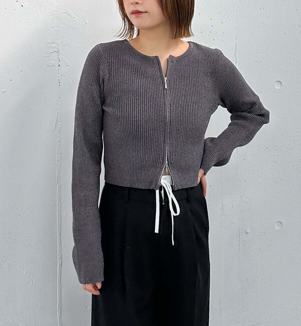 archives「ラメモールＷｚｉｐリブニット」|カーディガン|