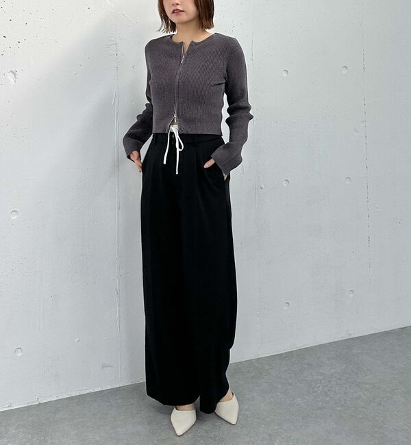 archives「ラメモールＷｚｉｐリブニット」|カーディガン|