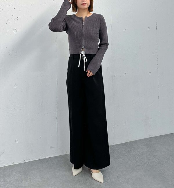 archives「ラメモールＷｚｉｐリブニット」|カーディガン|