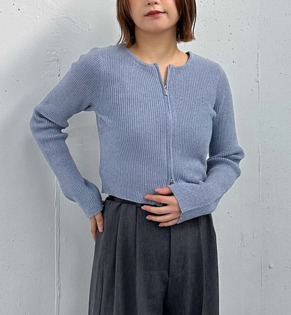 archives「ラメモールＷｚｉｐリブニット」|カーディガン|