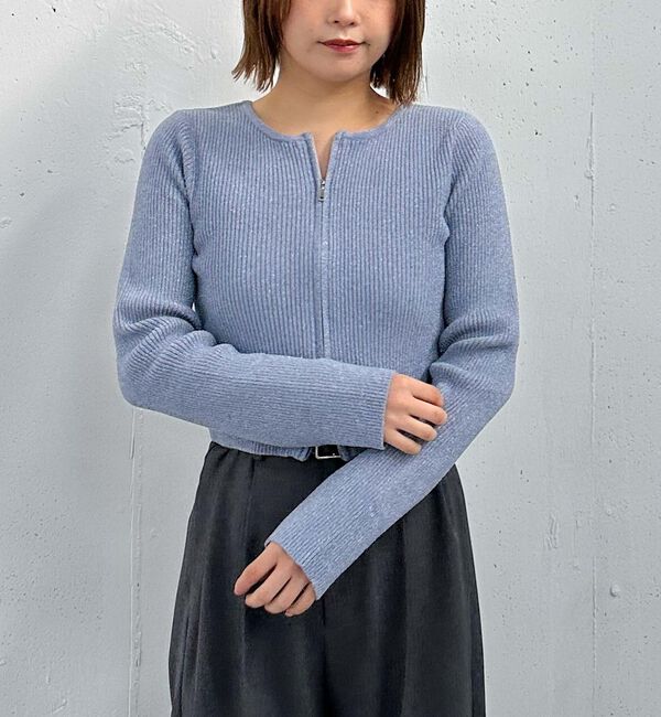 archives「ラメモールＷｚｉｐリブニット」|カーディガン|