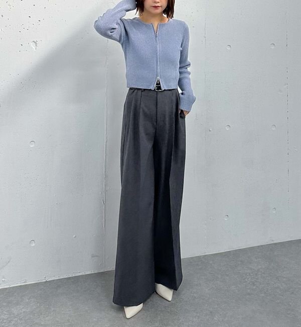 archives「ラメモールＷｚｉｐリブニット」|カーディガン|