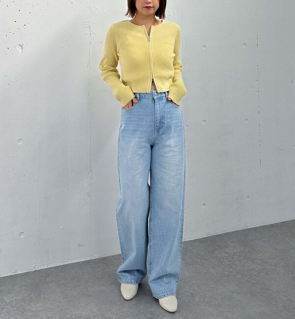 archives「ラメモールＷｚｉｐリブニット」|カーディガン|