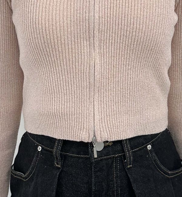 archives「ラメモールＷｚｉｐリブニット」|カーディガン|