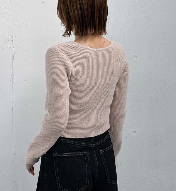 archives「ラメモールＷｚｉｐリブニット」|カーディガン|