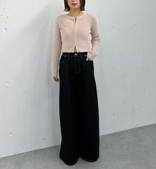 archives「ラメモールＷｚｉｐリブニット」|カーディガン|