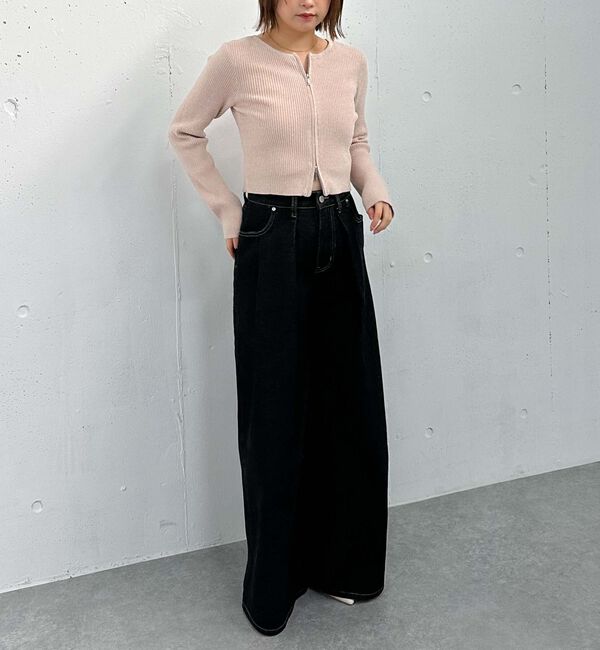 archives「ラメモールＷｚｉｐリブニット」|カーディガン|