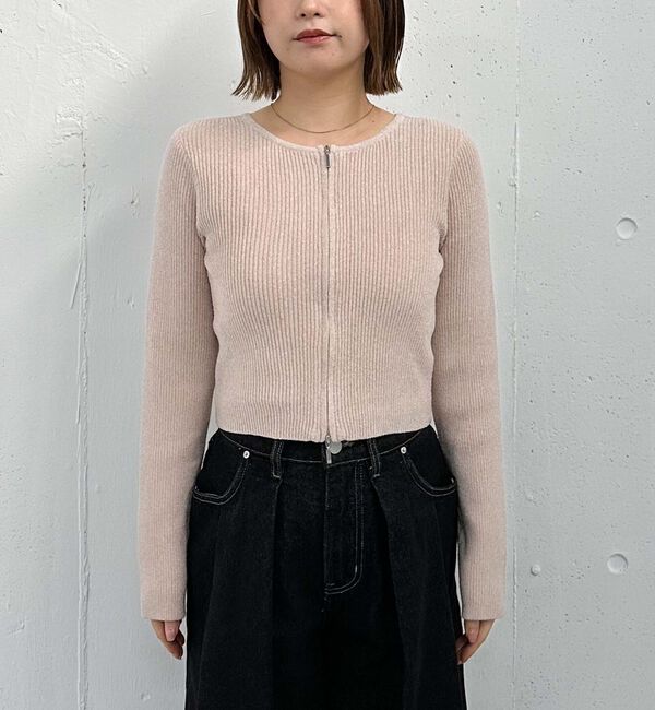 archives「ラメモールＷｚｉｐリブニット」|カーディガン|