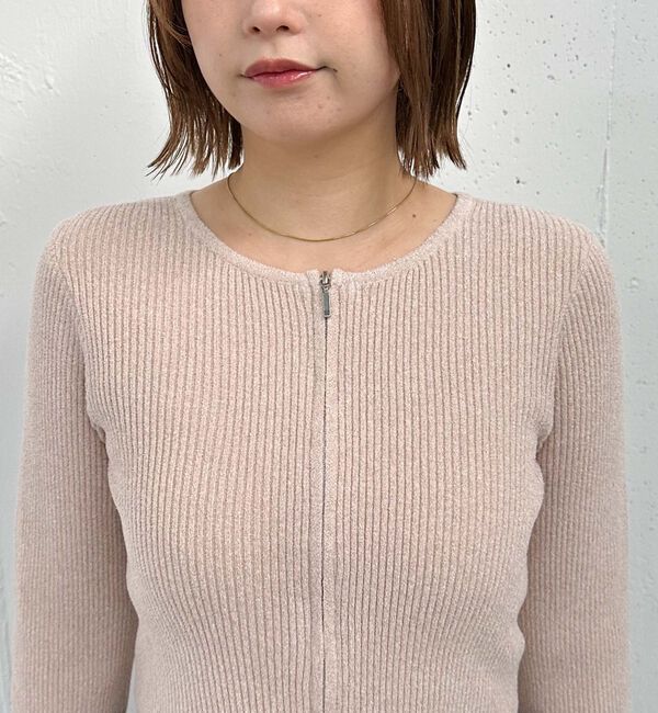 archives「ラメモールＷｚｉｐリブニット」|カーディガン|