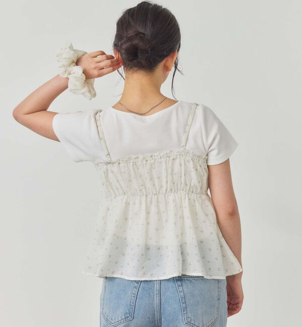 archives「シュシュ付花柄キャミ&times;リブＴＯＰＳＳＥＴ」|カーディガン|