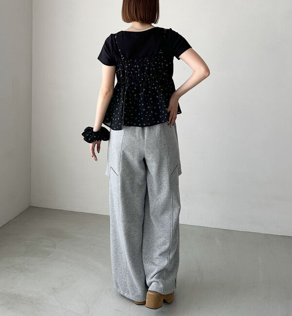 archives「シュシュ付花柄キャミ&times;リブＴＯＰＳＳＥＴ」|カーディガン|