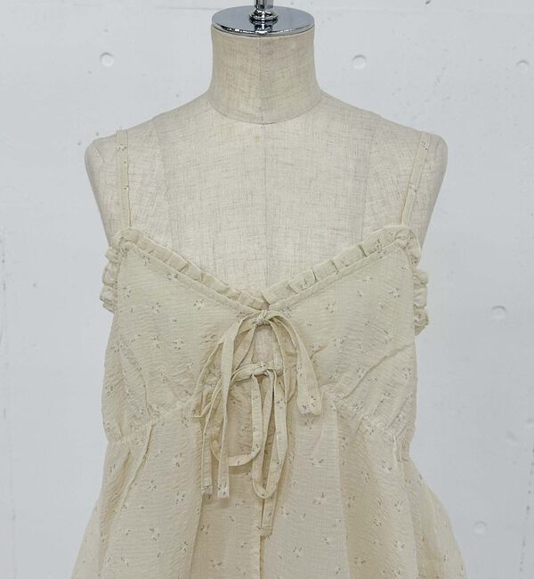 archives「シュシュ付花柄キャミ&times;リブＴＯＰＳＳＥＴ」|カーディガン|