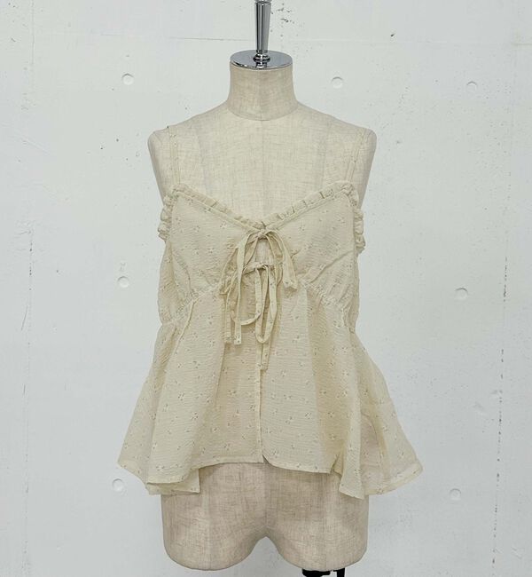 archives「シュシュ付花柄キャミ&times;リブＴＯＰＳＳＥＴ」|カーディガン|