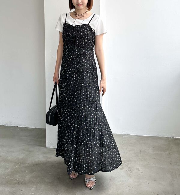 archives「花柄ビスチェ切替キャミワンピース」|ワンピース|