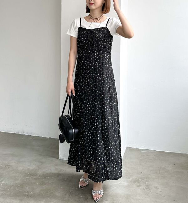 archives「花柄ビスチェ切替キャミワンピース」|ワンピース|