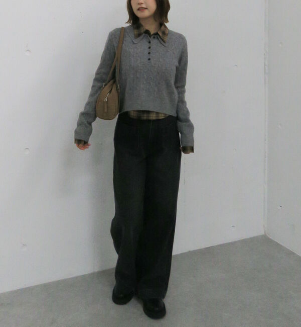 archives「ケーブルポロニット&times;シャツセット」|カーディガン|