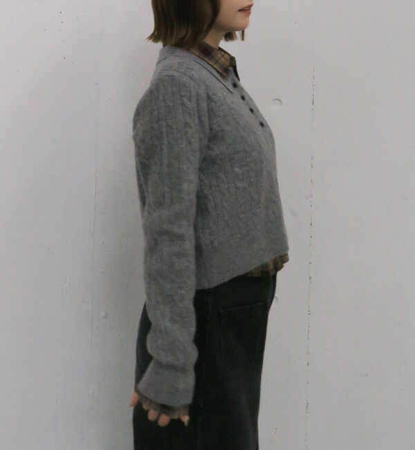 archives「ケーブルポロニット&times;シャツセット」|カーディガン|